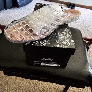 Catalina Clear Woven Slide Flats - Clear